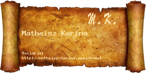 Matheisz Karina névjegykártya